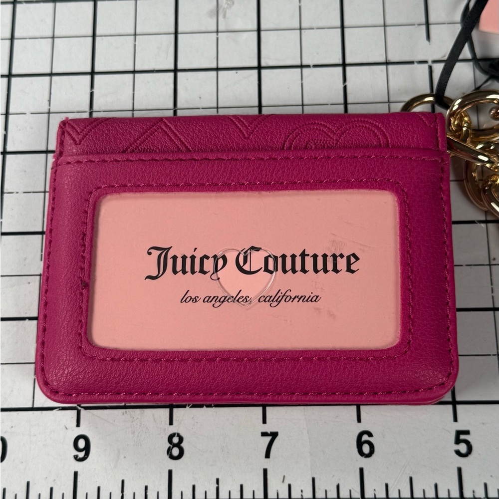Juicy Couture Hot Pink Card & ID Holder with Key Ring - Picture 2 of 5
